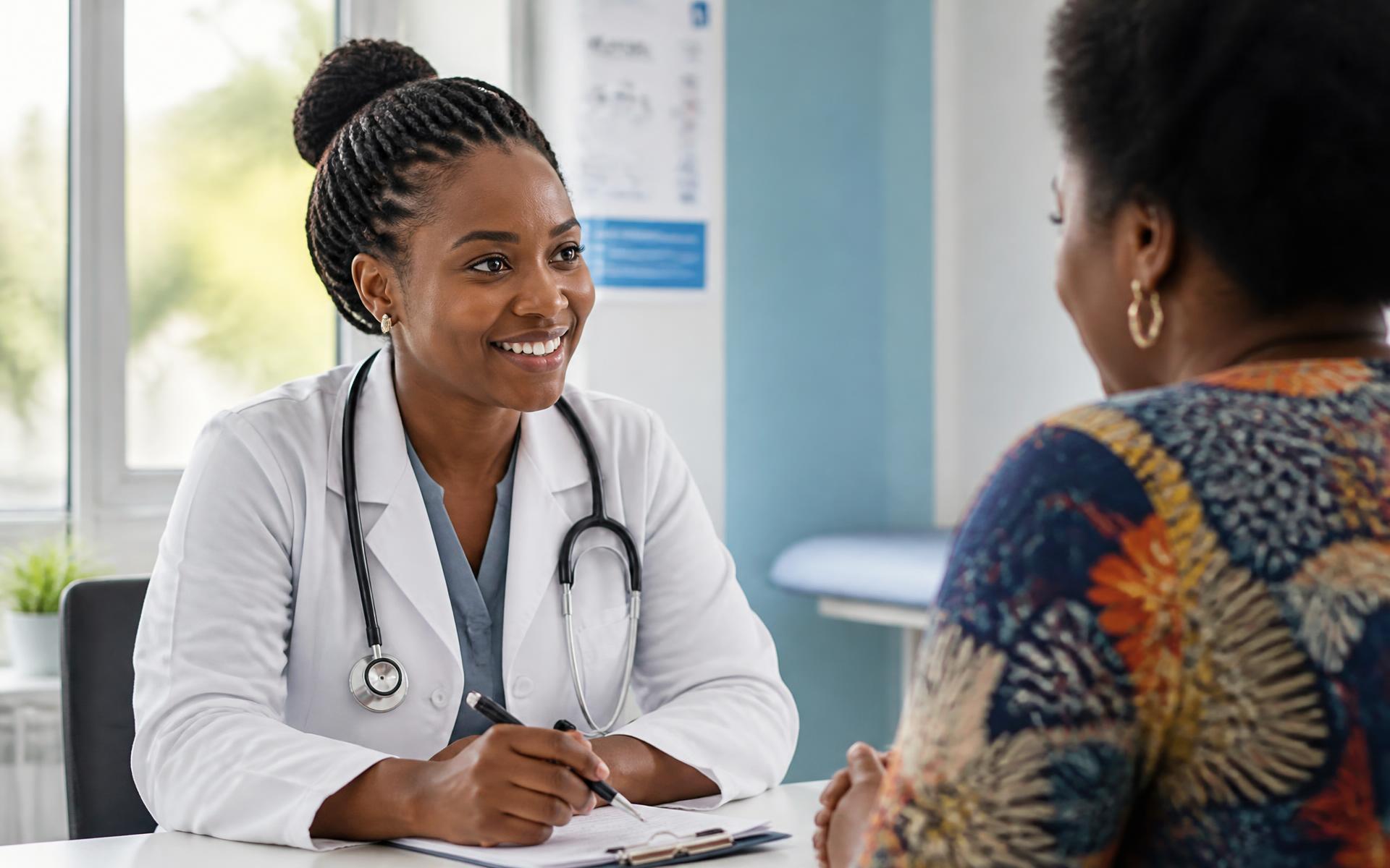 Doctor in consultation with a patient at Sheywe Community Hospital